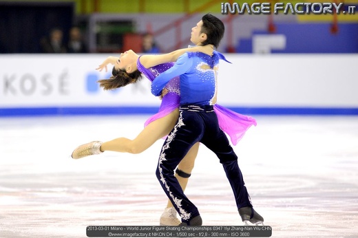 2013-03-01 Milano - World Junior Figure Skating Championships 0347 Yiyi Zhang-Nan Wu CHN